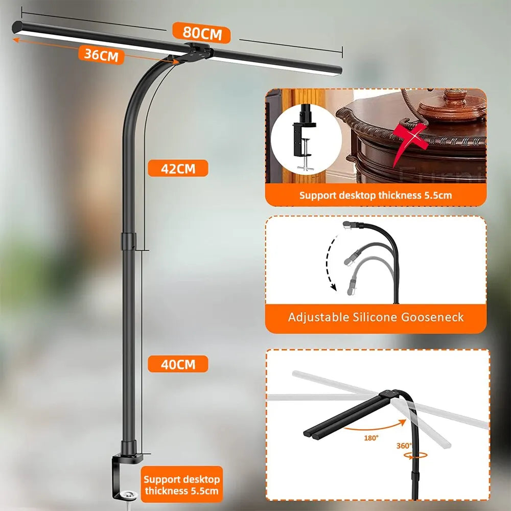 Dual Head LED Desk Lamp